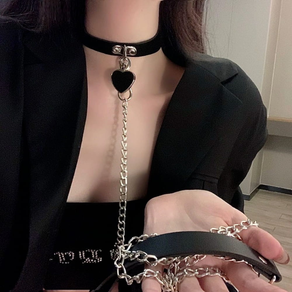 女戴狗链子的情头图片,比较污的情头_1