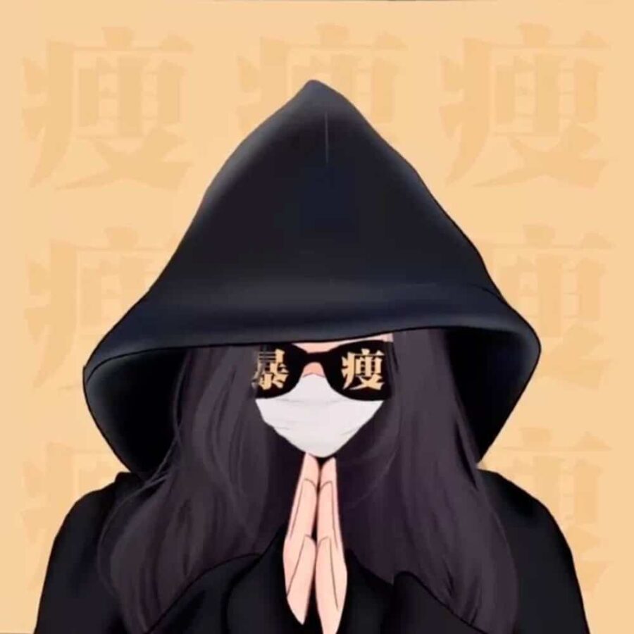 闺蜜一夜暴富有钱发财女生头像 手绘动漫戴眼镜女孩闺蜜头像_17