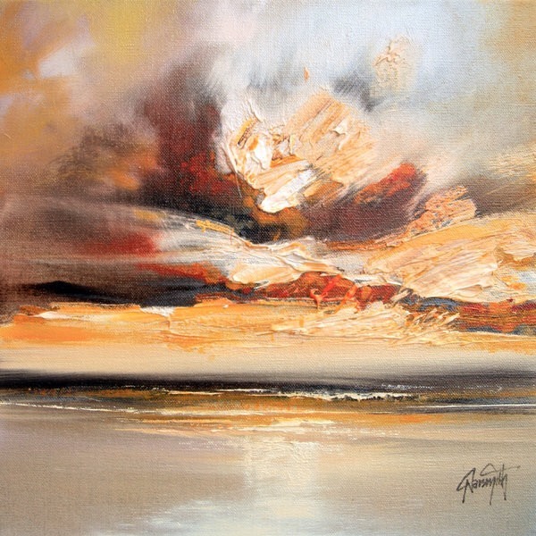 夕阳云彩油画头像图片，适合做微信头像的油画_2