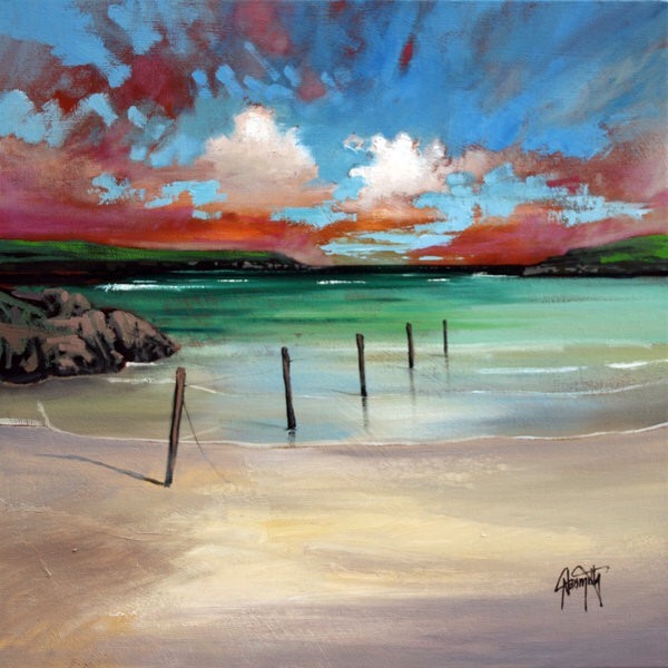 夕阳云彩油画头像图片，适合做微信头像的油画_9
