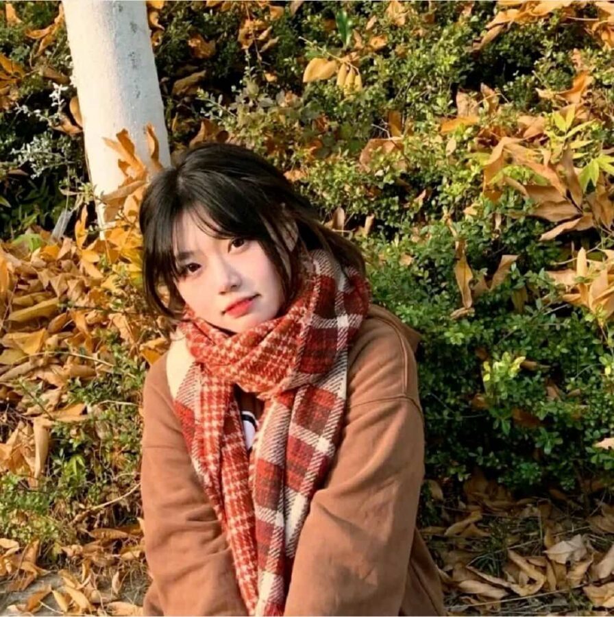 秋天落叶女生氛围感微信头像 适合秋天的唯美枫叶清冷女生风景头像_8