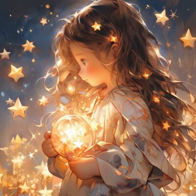 治愈系唯美星空下的小女孩微信头像 不容易撞又非常甜的AI女生头像