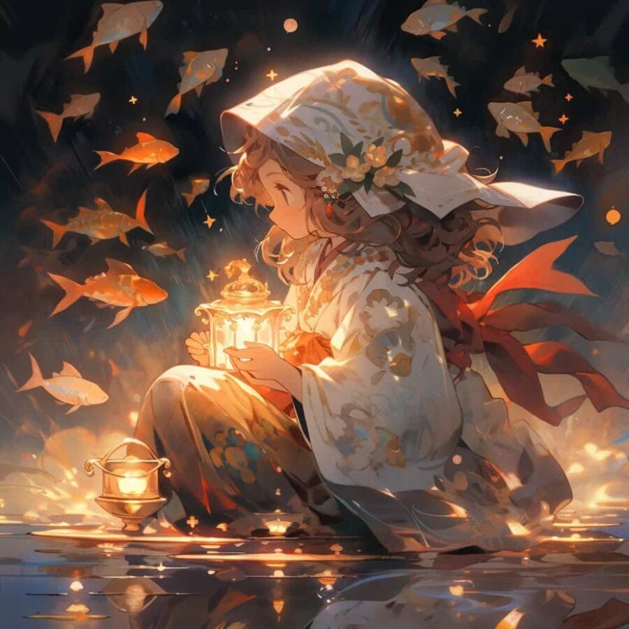 治愈系唯美星空下的小女孩微信头像 不容易撞又非常甜的AI女生头像_10