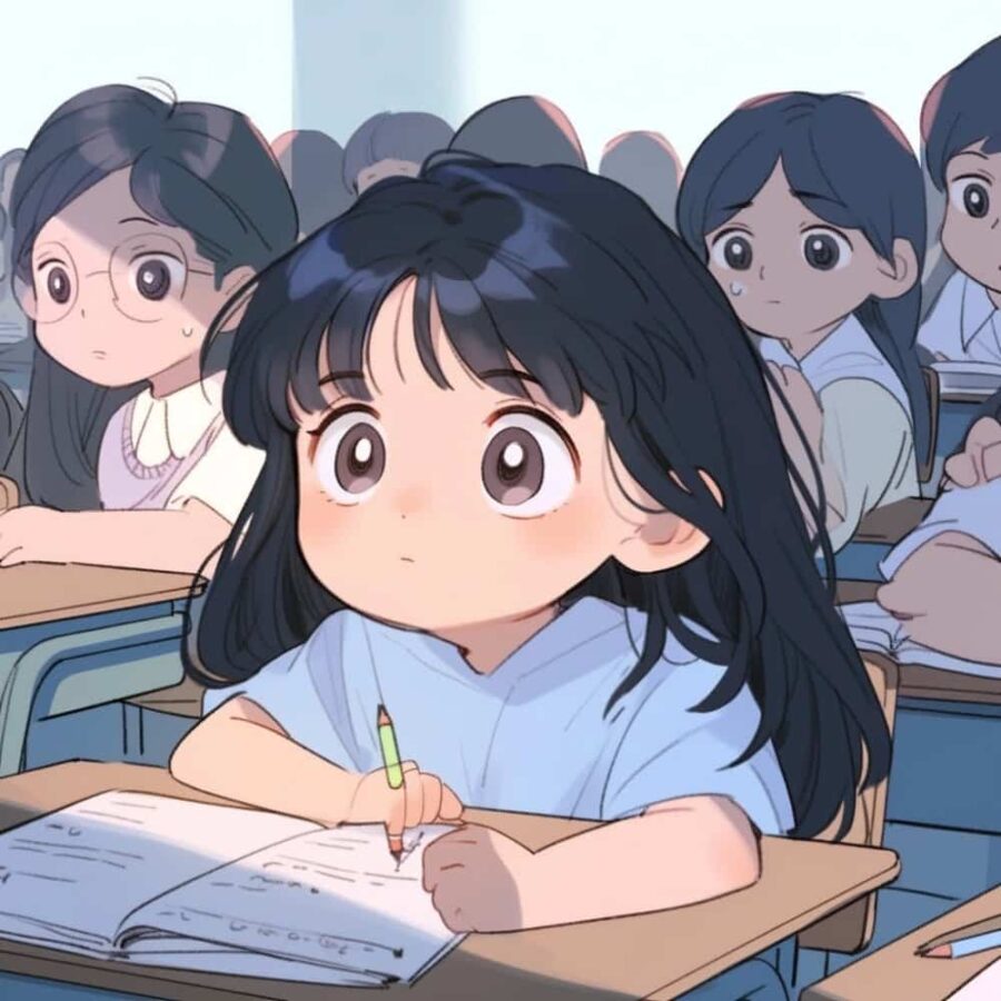 我爱学习学习使我快乐动漫闺蜜头像 美少女战士小仙女AI绘画Q版头像图_22