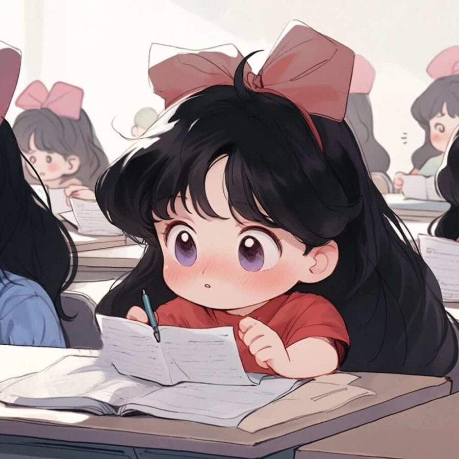 我爱学习学习使我快乐动漫闺蜜头像 美少女战士小仙女AI绘画Q版头像图_24