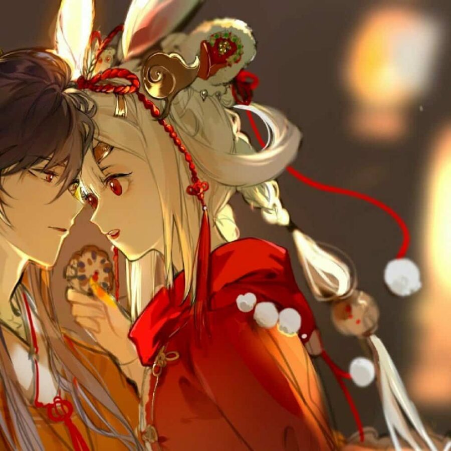 王者荣耀李信阿离CP情侣头像 漫画禁欲李信公孙离一左一右情头_14