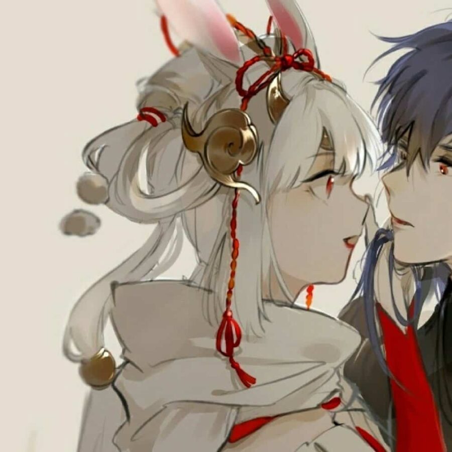 王者荣耀李信阿离CP情侣头像 漫画禁欲李信公孙离一左一右情头_12