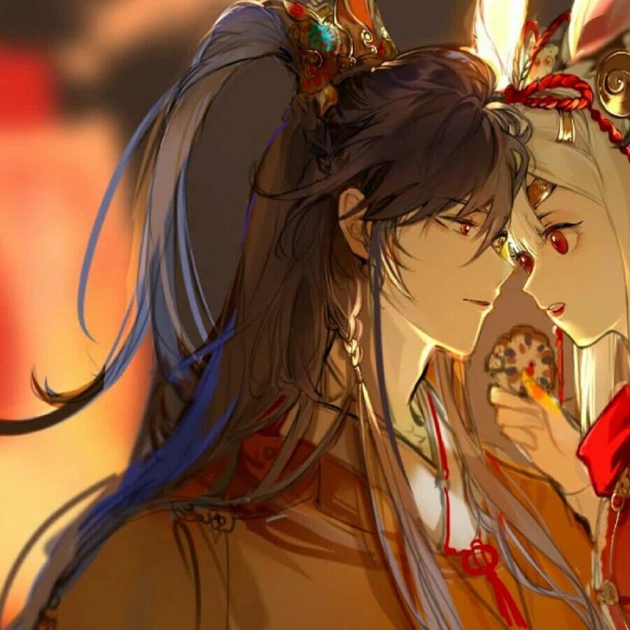 王者荣耀李信阿离CP情侣头像 漫画禁欲李信公孙离一左一右情头_13