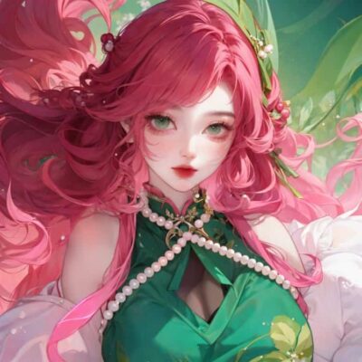 王者荣耀海月新皮肤—浮梦罗烟微信头像高清图 海月绿色旗袍动漫头像