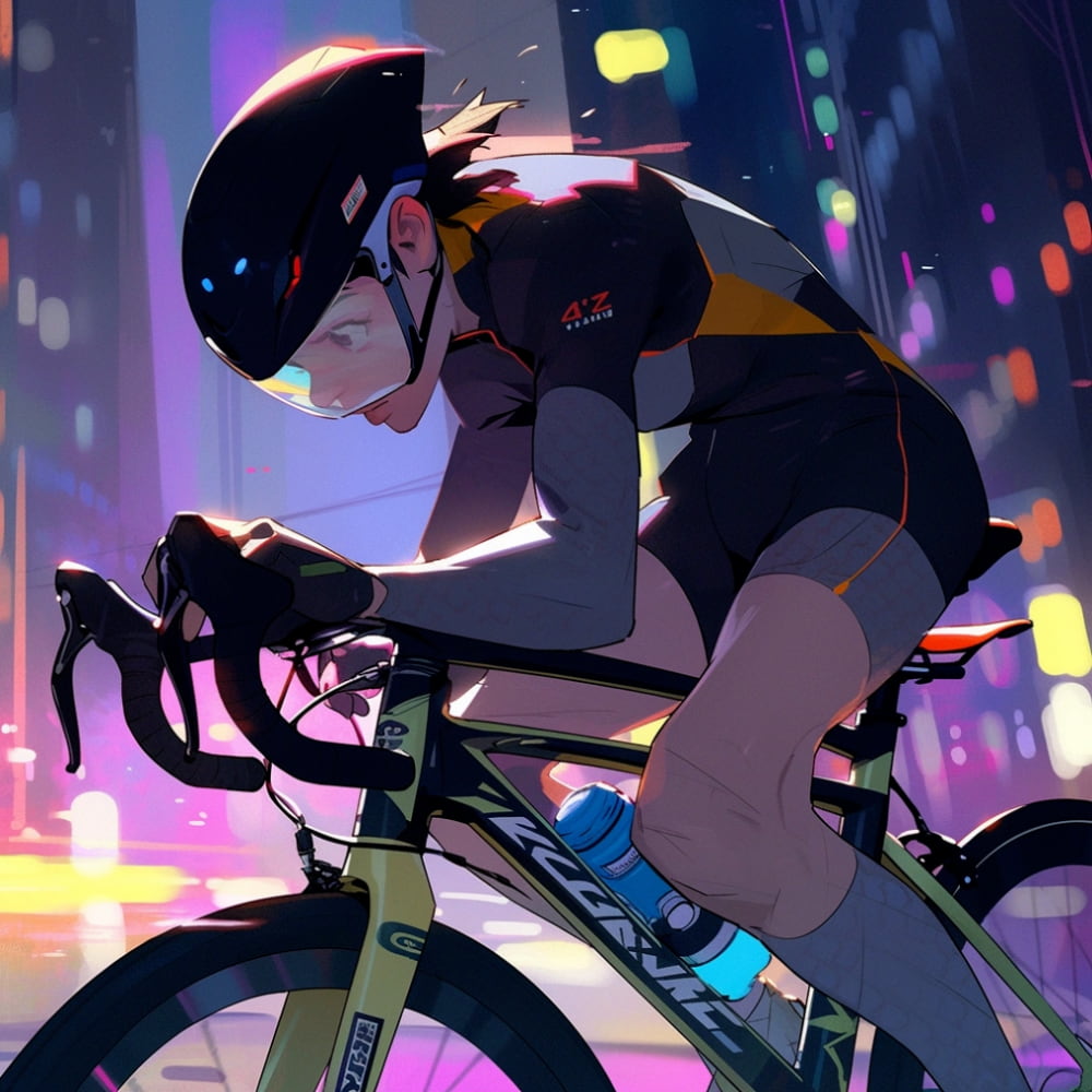 公路车骑行男生头像AI绘画_1