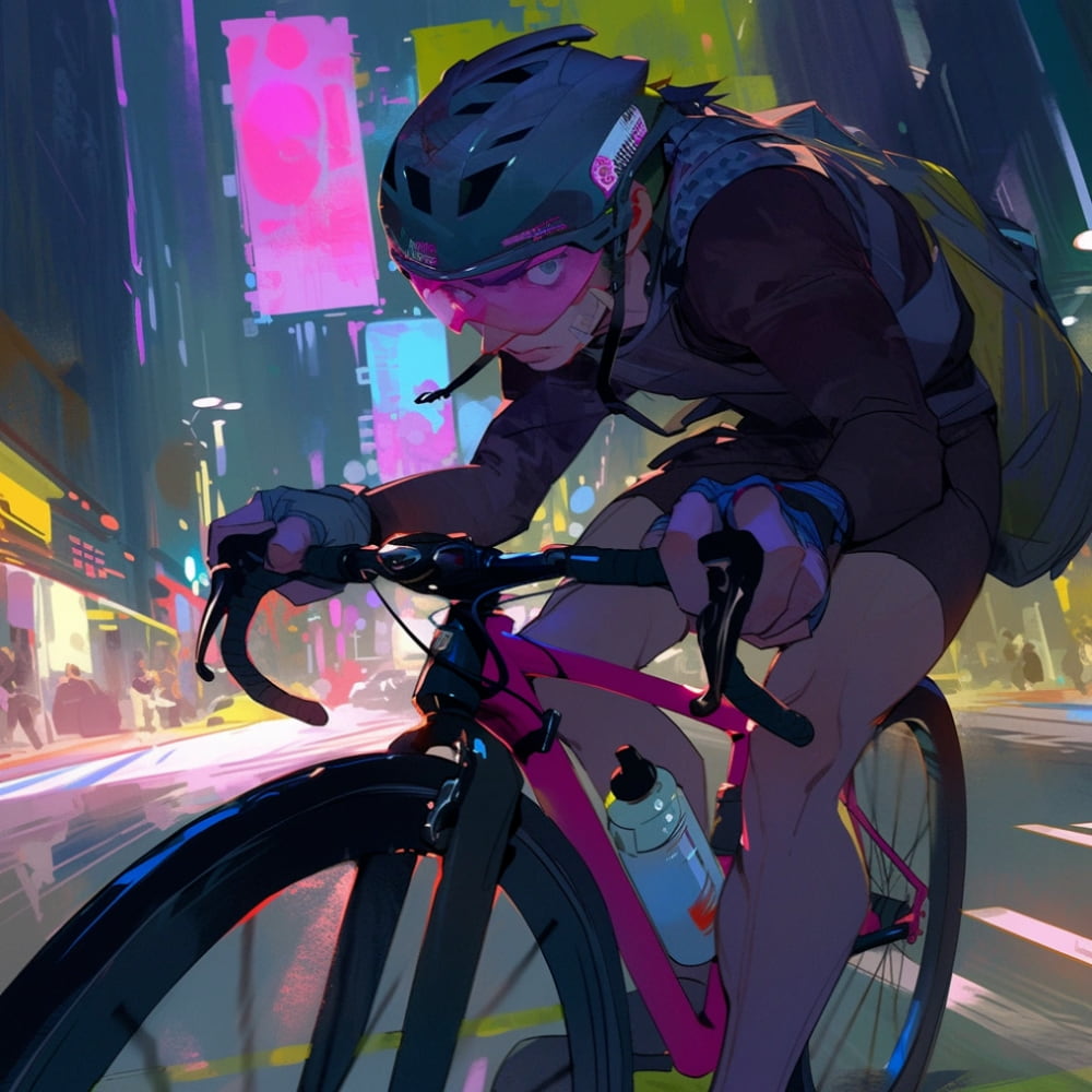 公路车骑行男生头像AI绘画_2