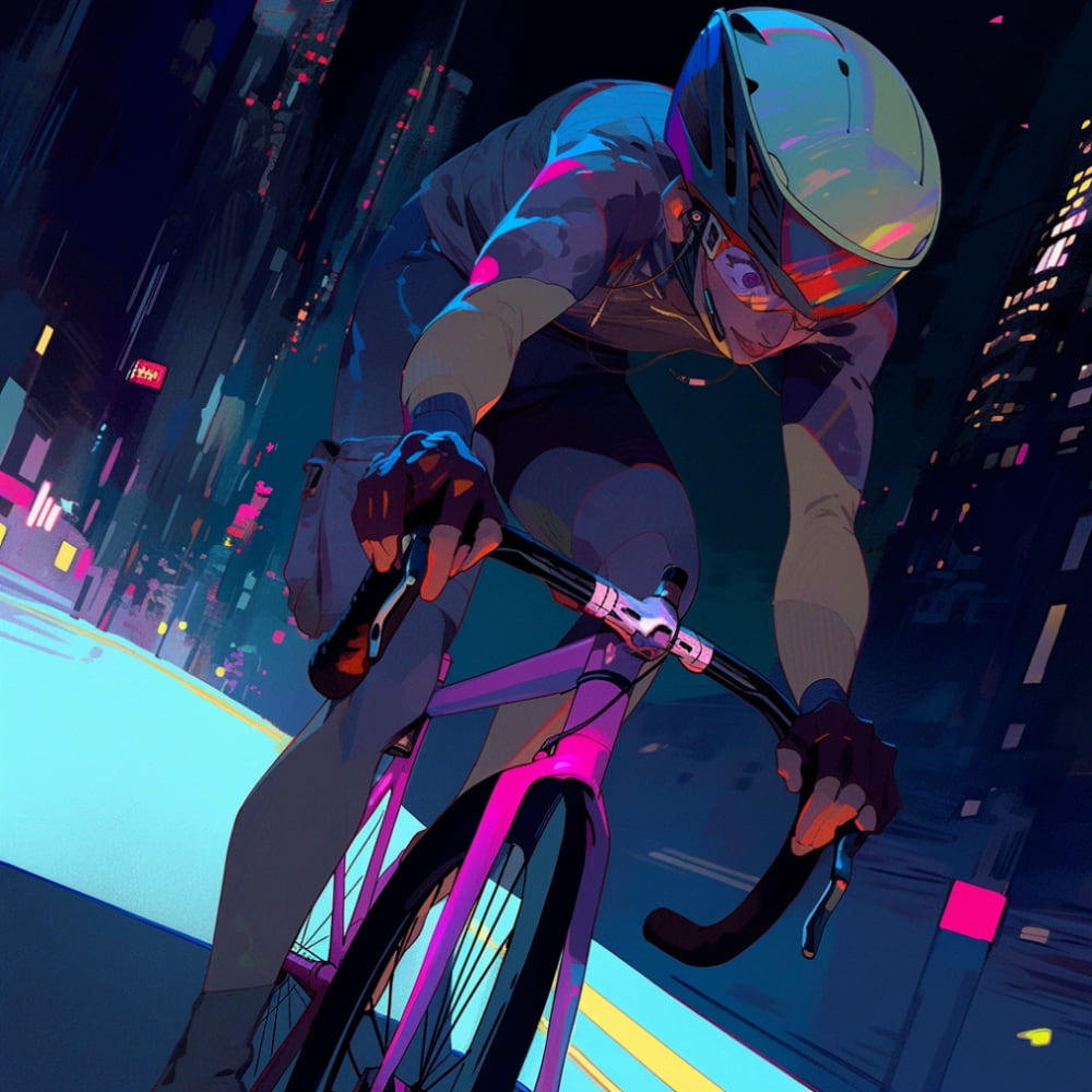 公路车骑行男生头像AI绘画_3
