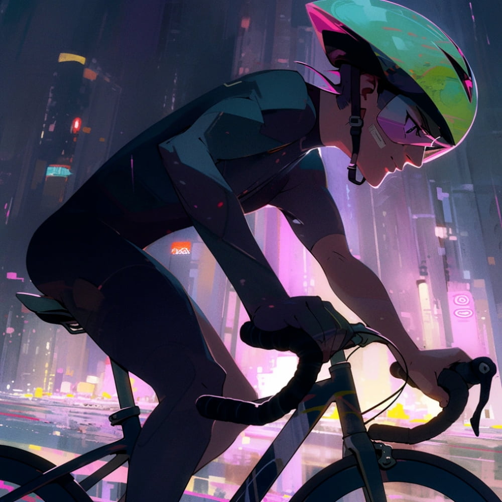 公路车骑行男生头像AI绘画_4