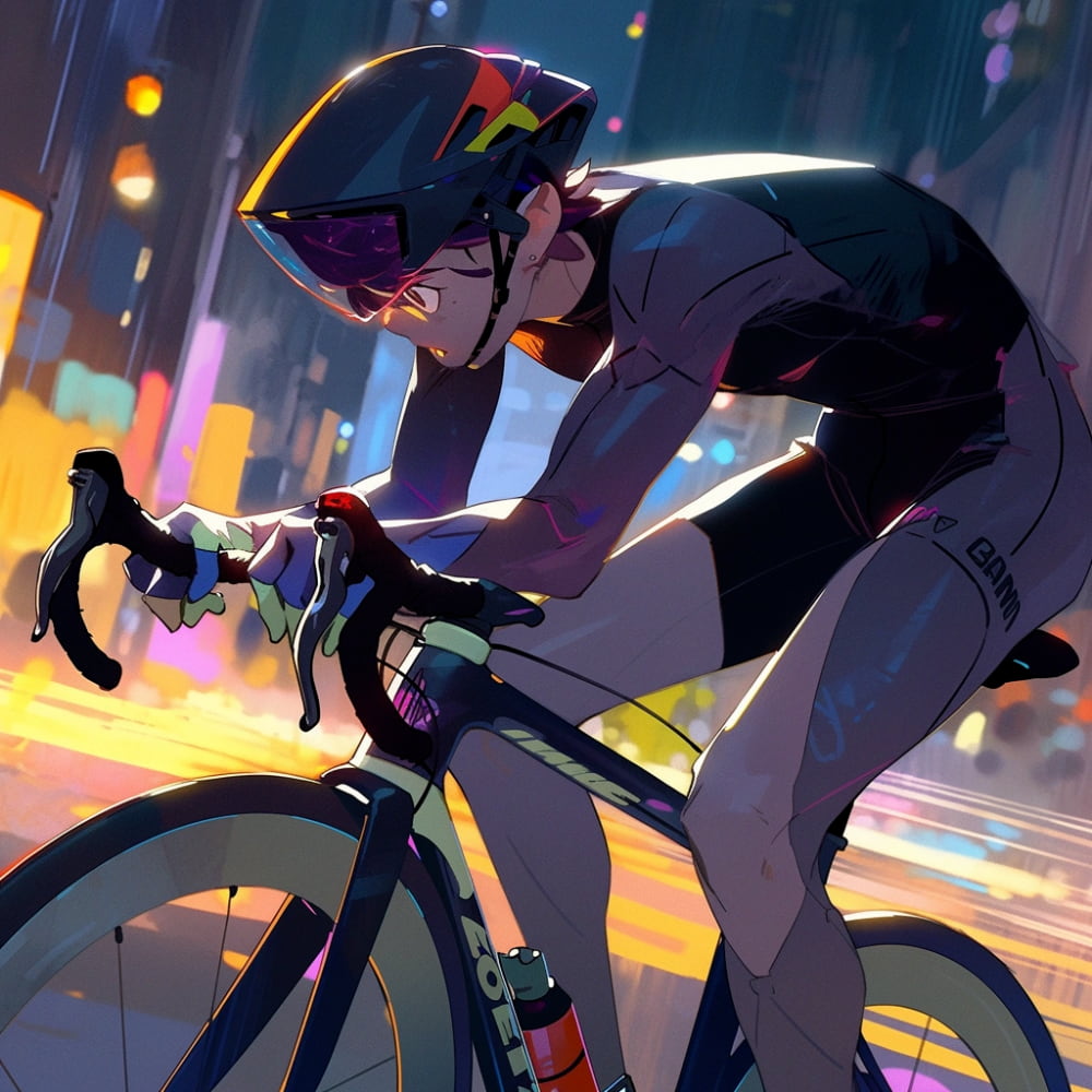 公路车骑行男生头像AI绘画_6