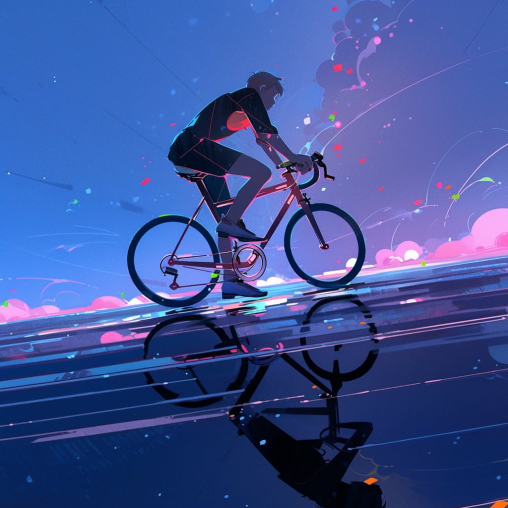 公路车骑行男生头像AI绘画_7