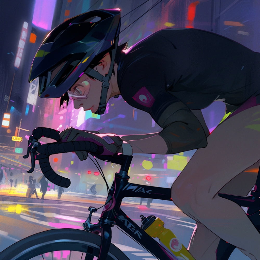 公路车骑行男生头像AI绘画_8