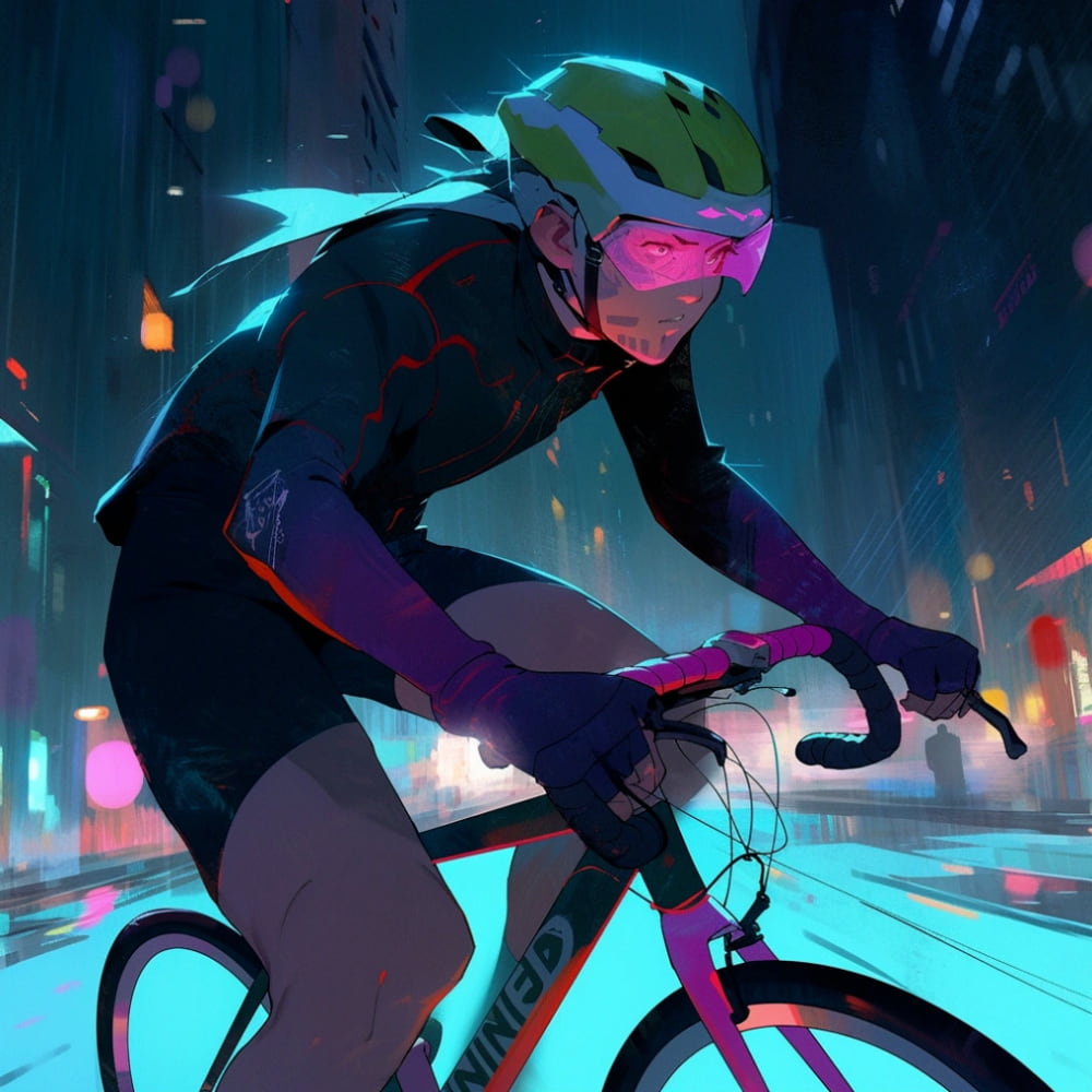 公路车骑行男生头像AI绘画_11