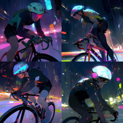 公路车骑行男生头像AI绘画