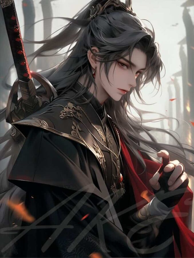 一剑镇山河古风长发男生头像 一人一剑仗剑天涯武打侠客风AI男头_11