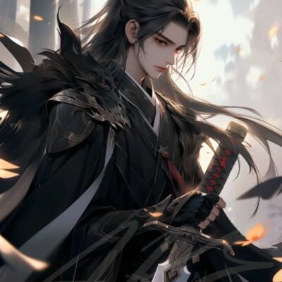 一剑镇山河古风长发男生头像 一人一剑仗剑天涯武打侠客风AI男头