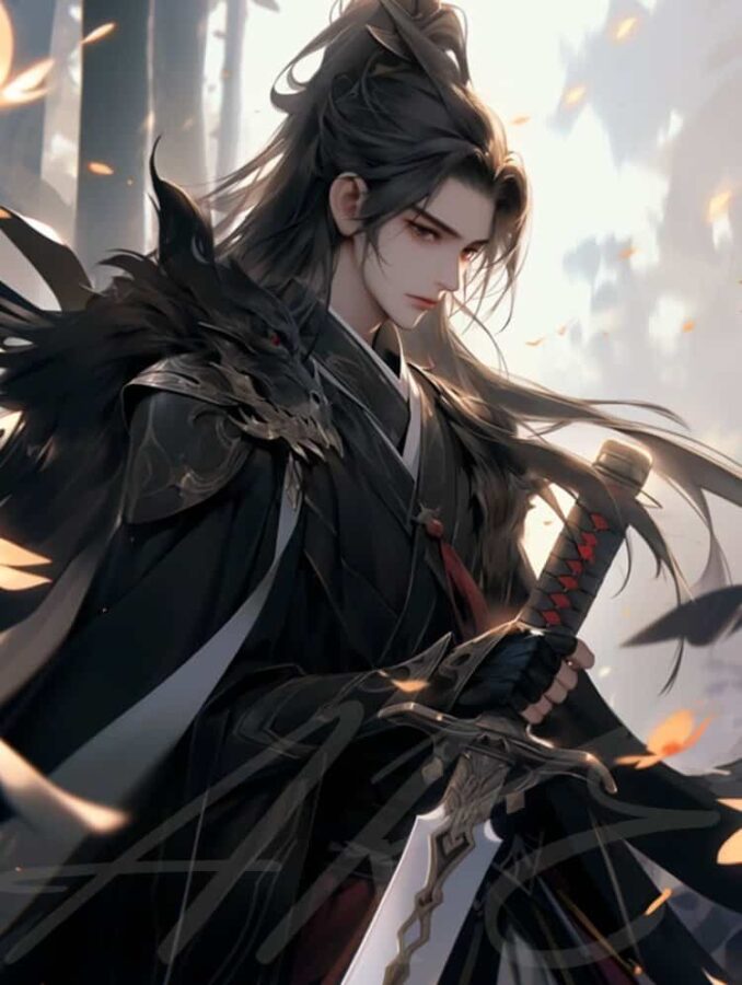 一剑镇山河古风长发男生头像 一人一剑仗剑天涯武打侠客风AI男头_13