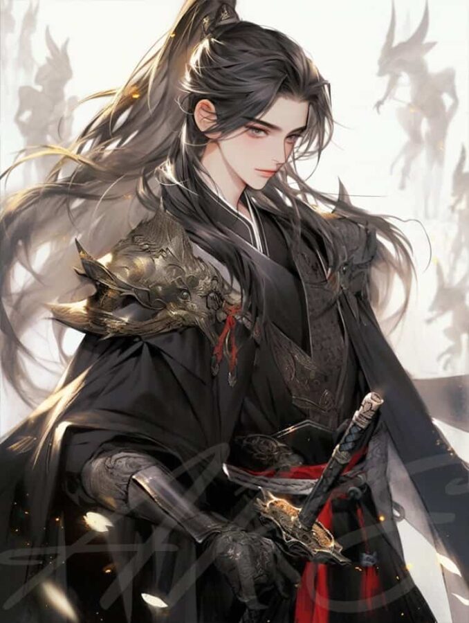 一剑镇山河古风长发男生头像 一人一剑仗剑天涯武打侠客风AI男头_14