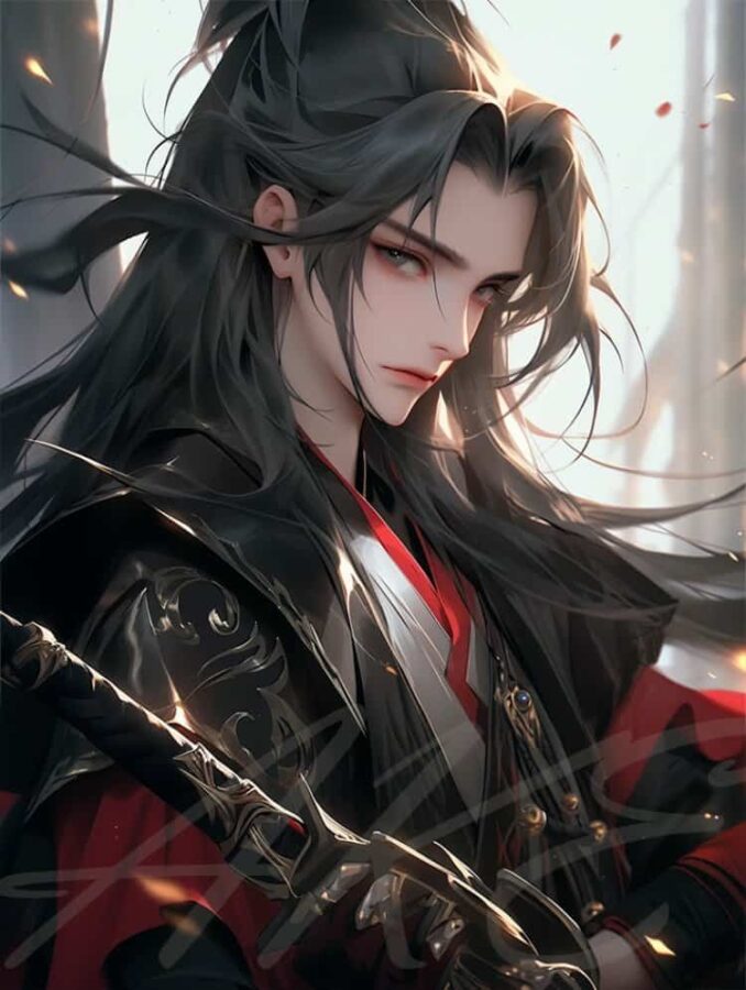 一剑镇山河古风长发男生头像 一人一剑仗剑天涯武打侠客风AI男头_16