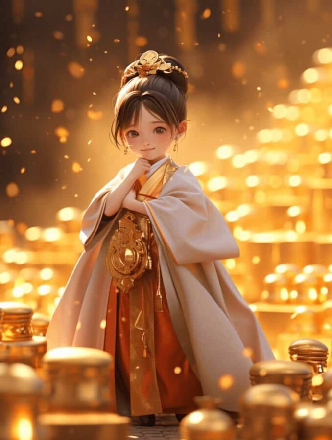 女人顺风顺水又招财微信头像 AI绘画旺夫旺财古风红衣女生头像图_25
