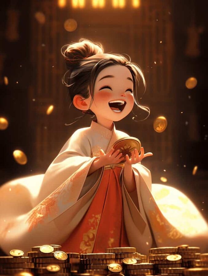 女人顺风顺水又招财微信头像 AI绘画旺夫旺财古风红衣女生头像图_33