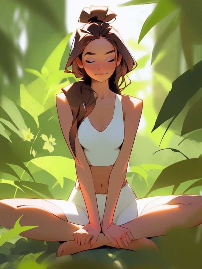 好看有个性的瑜伽普拉提动漫AI女生头像_1