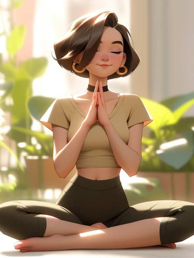 好看有个性的瑜伽普拉提动漫AI女生头像_2
