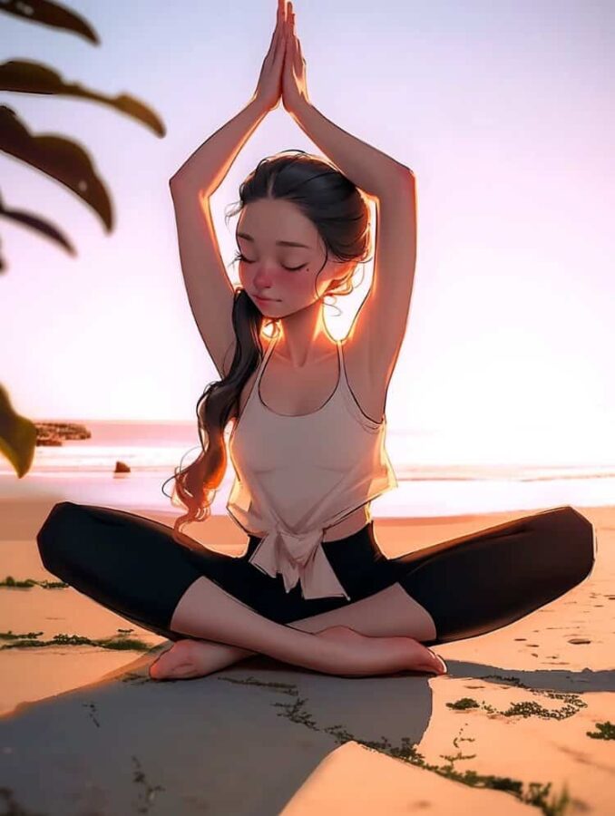 好看有个性的瑜伽普拉提动漫AI女生头像_4