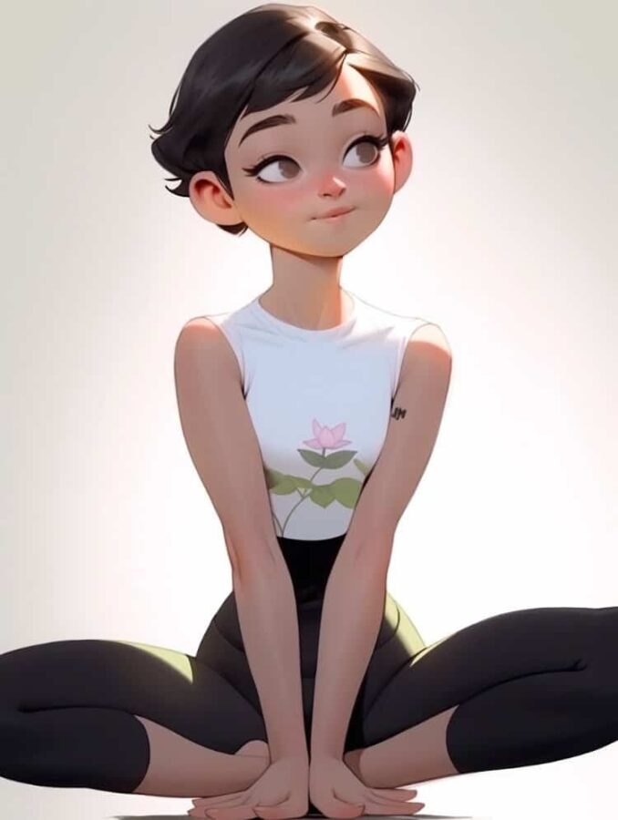 好看有个性的瑜伽普拉提动漫AI女生头像_8