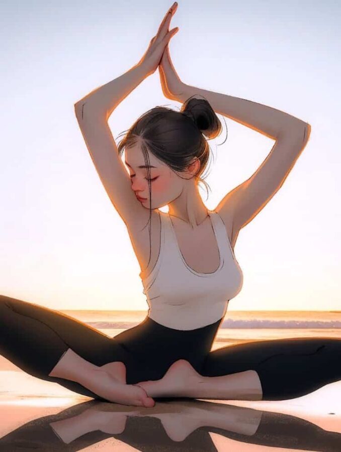 好看有个性的瑜伽普拉提动漫AI女生头像_9
