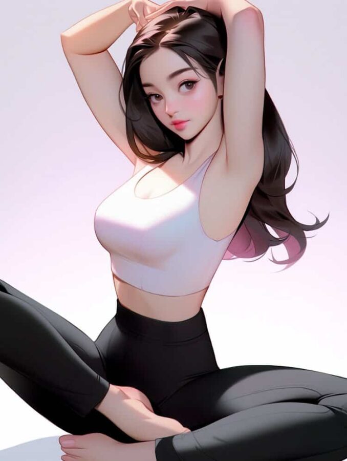 好看有个性的瑜伽普拉提动漫AI女生头像_15