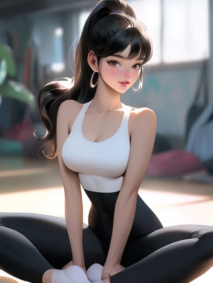 好看有个性的瑜伽普拉提动漫AI女生头像_17