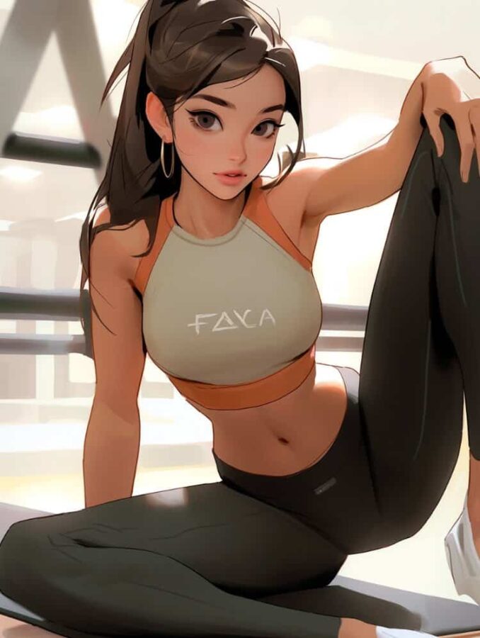 好看有个性的瑜伽普拉提动漫AI女生头像_21