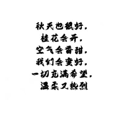 适合秋天的白底黑字纯文字文案微信头像 高雅有知识有文化头像图