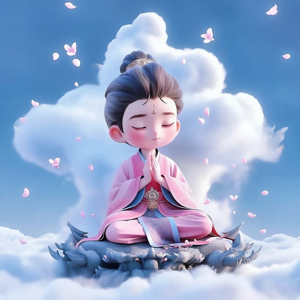 佛系修仙打坐男生头像，道系禅意青年ai头像_2