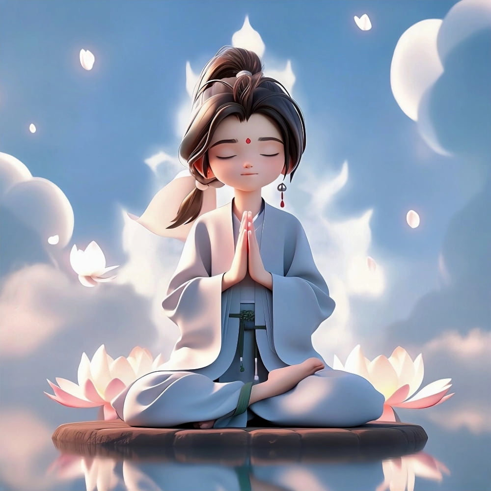 佛系修仙打坐男生头像，道系禅意青年ai头像_6
