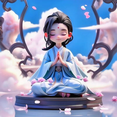 佛系修仙打坐男生头像，道系禅意青年ai头像