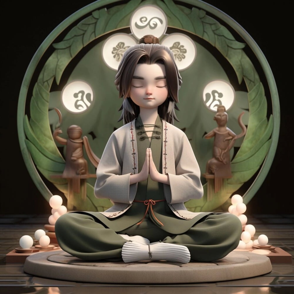佛系修仙打坐男生头像，道系禅意青年ai头像_13