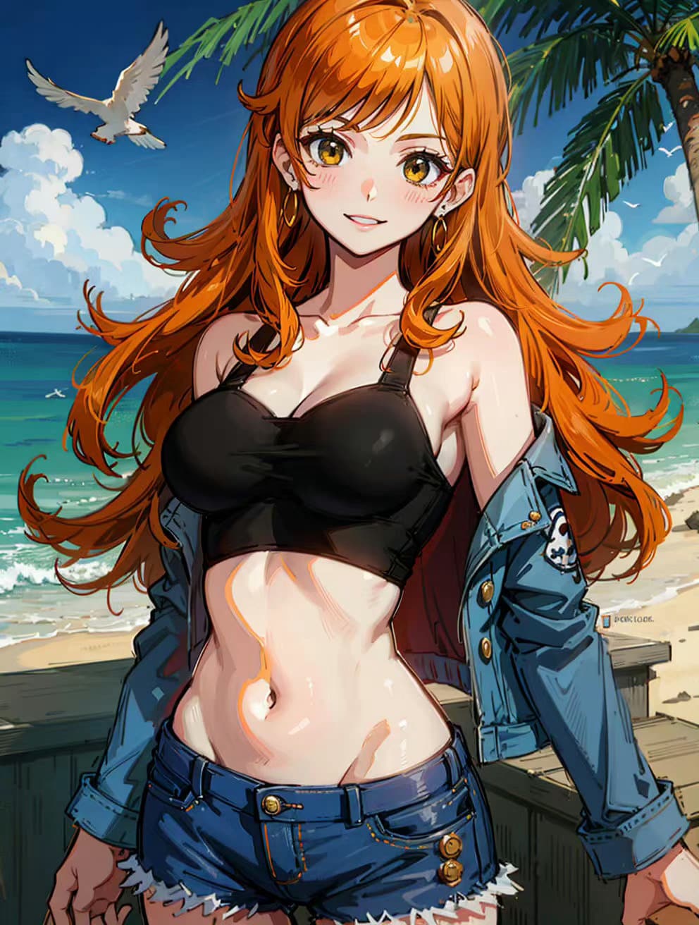 海贼王娜美比基尼火辣丰满身材AI图片_8
