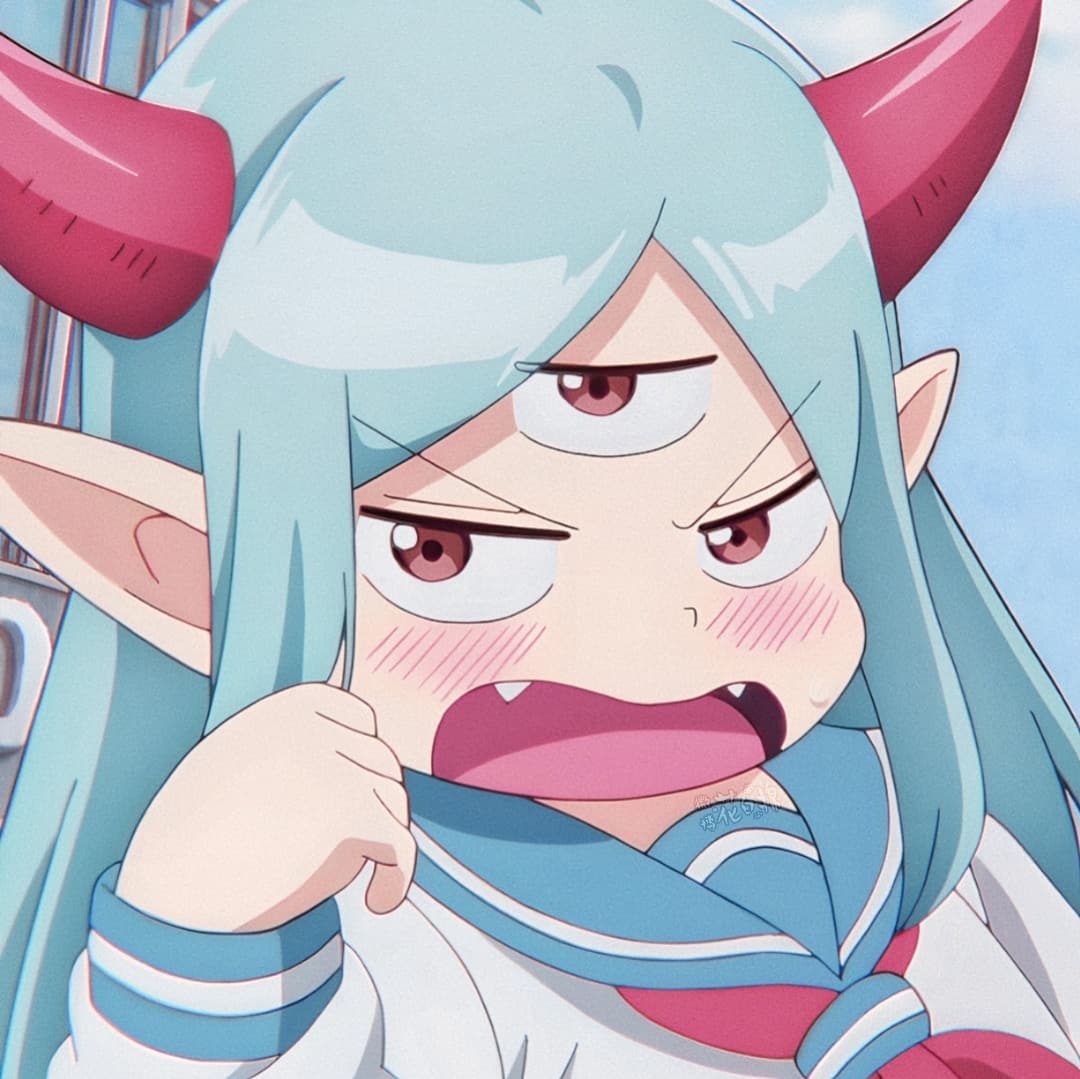 《LV1魔王与独居废勇者》魔王头像，三只眼动漫女生头像_1