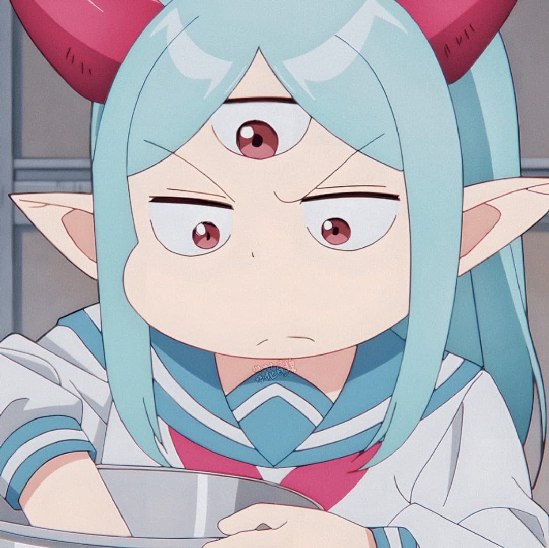 《LV1魔王与独居废勇者》魔王头像，三只眼动漫女生头像_4