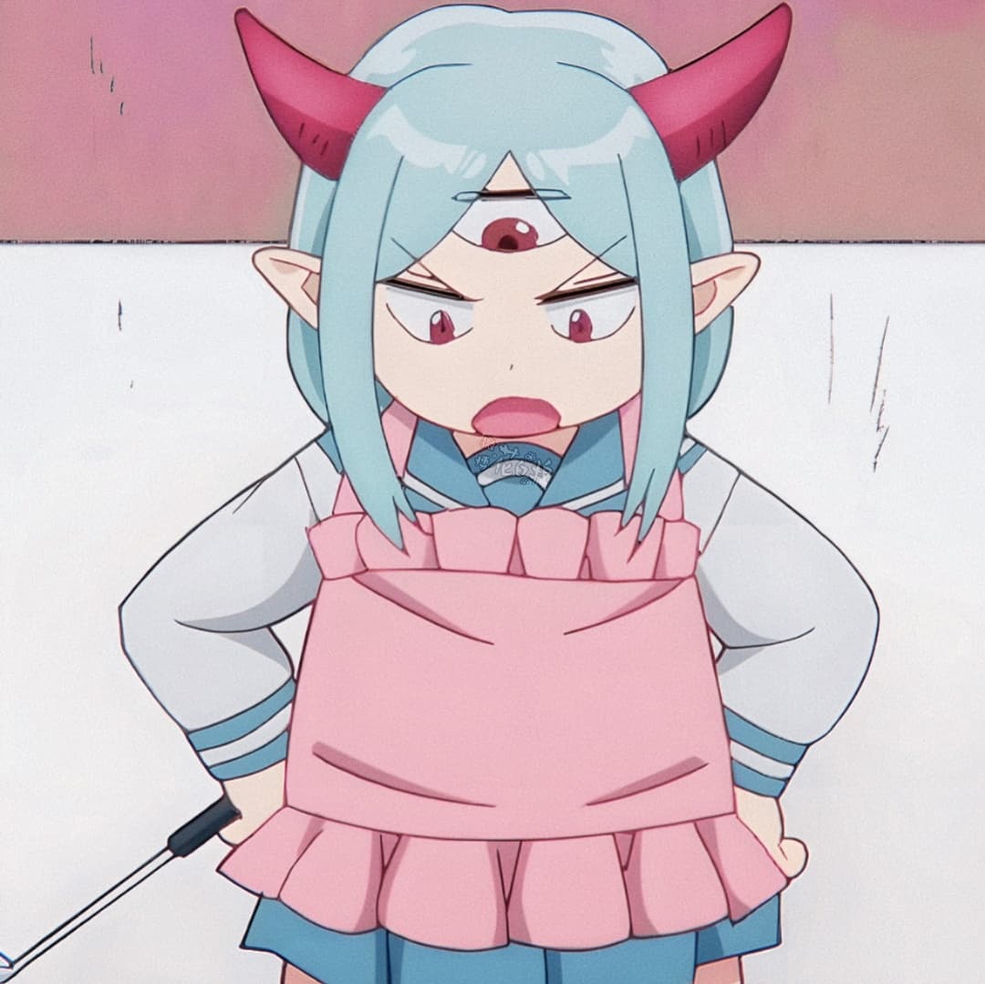 《LV1魔王与独居废勇者》魔王头像，三只眼动漫女生头像_8