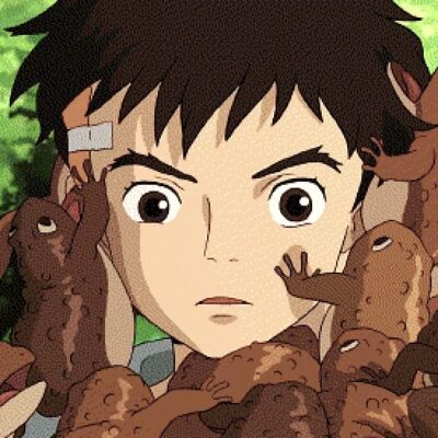 宫崎骏《你想活出怎样的人生》动漫青蛙爬一脸gif动态图