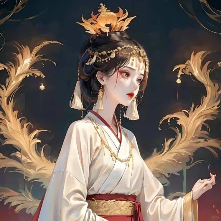 AI手绘插画版古风女孩动漫微信头像 清冷仙气飘飘女生头像_19