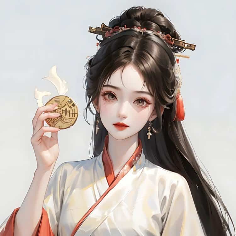 AI手绘插画版古风女孩动漫微信头像 清冷仙气飘飘女生头像_10
