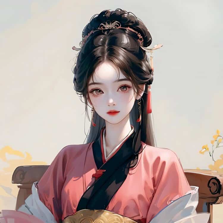 AI手绘插画版古风女孩动漫微信头像 清冷仙气飘飘女生头像_11